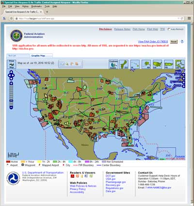 restricted air space map